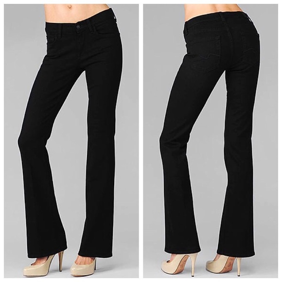 black high waisted bootcut jeans